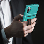 Phone Case with Card Slot and Elastic Finger Ring Strap Covering for Samsung Galaxy Note 10 Plus/10 Plus 5G