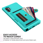 Phone Case with Card Slot and Elastic Finger Ring Strap Covering for Samsung Galaxy Note 10 Plus/10 Plus 5G