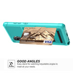 Phone Case with Card Slot and Elastic Finger Ring Strap Covering for Samsung Galaxy Note 10 Plus/10 Plus 5G