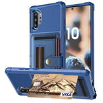 Phone Case with Card Slot and Elastic Finger Ring Strap Covering for Samsung Galaxy Note 10 Plus/10 Plus 5G