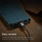 CASEME 013 Series Auto-absorbed Leather Wallet Case with Stand for Samsung Galaxy A20s
