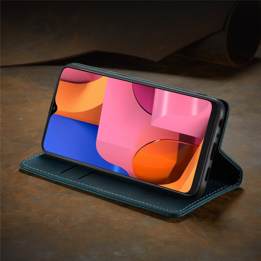 CASEME 013 Series Auto-absorbed Leather Wallet Case with Stand for Samsung Galaxy A20s