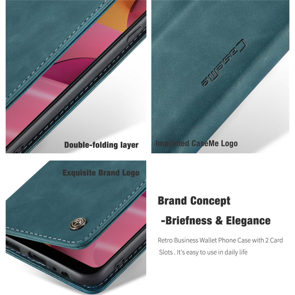 CASEME 013 Series Auto-absorbed Leather Wallet Case with Stand for Samsung Galaxy A20s