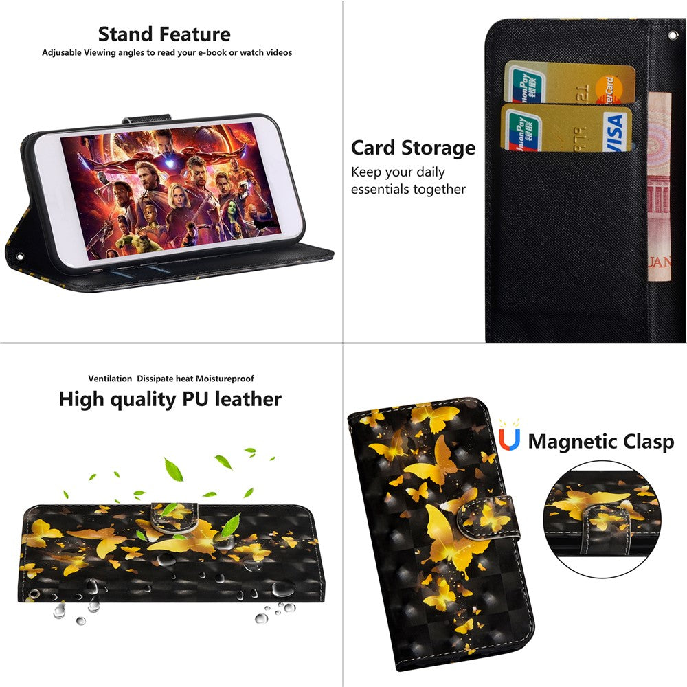 Pung-etui i læder med let plet-dekor og rem til Samsung Galaxy A71