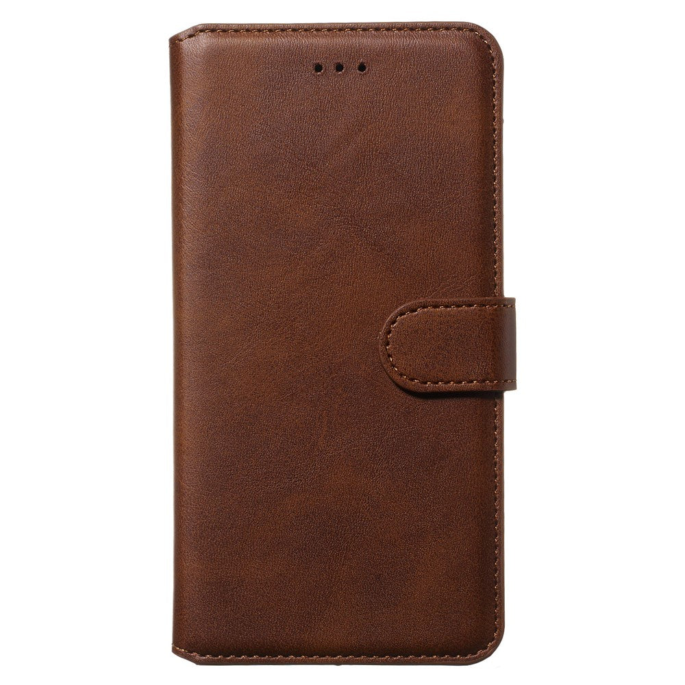 Til Samsung Galaxy A20s ensfarvet beskyttende læderpungcover