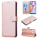 Til Samsung Galaxy A20s ensfarvet beskyttende læderpungcover