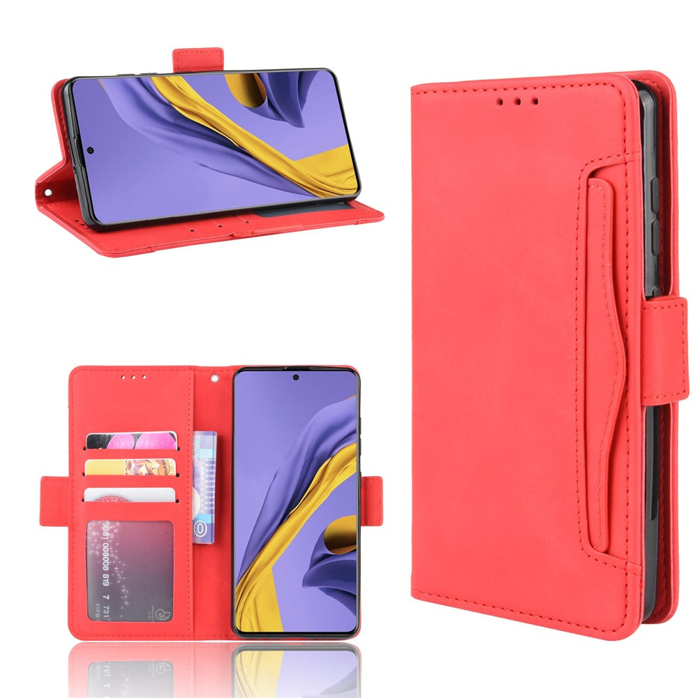 Leather Wallet Stand Case for Samsung Galaxy A51 with Multiple Card Slots Design Cell Phone Accessory