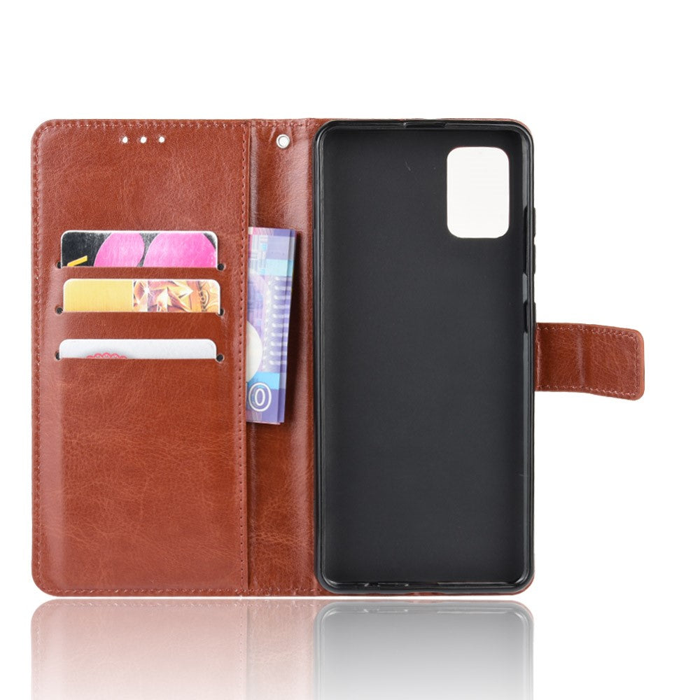 Crazy Horse Skin Wallet Leather Stand Case for Samsung Galaxy A51