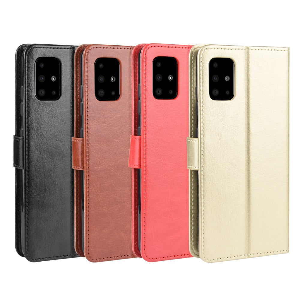 Crazy Horse Skin Wallet Leather Stand Case for Samsung Galaxy A51