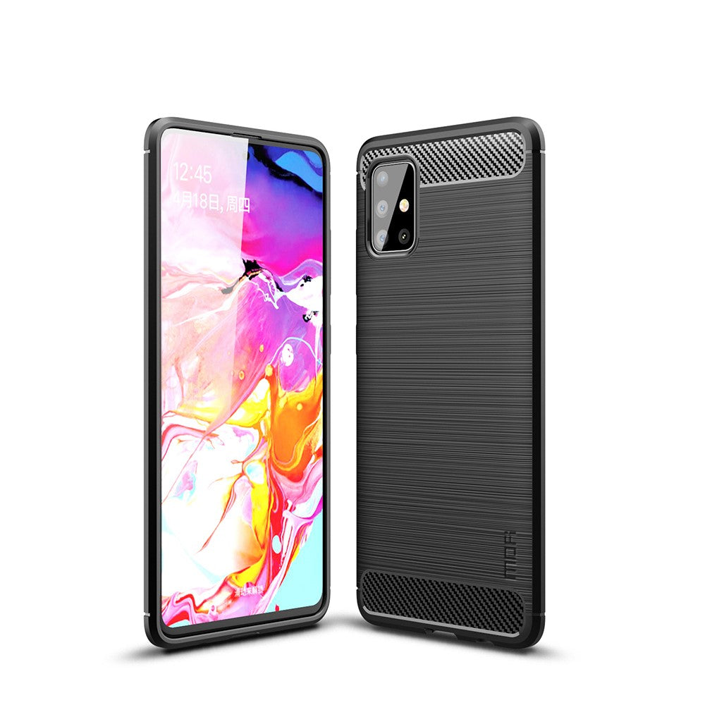 MOFI Kolfiber Borstad TPU Skyddsskal för Samsung Galaxy A51