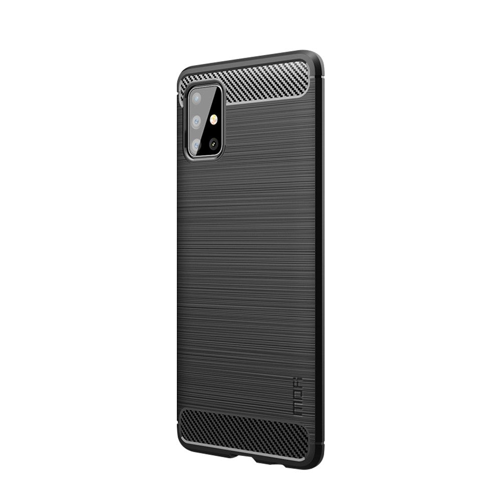 MOFI Kolfiber Borstad TPU Skyddsskal för Samsung Galaxy A51
