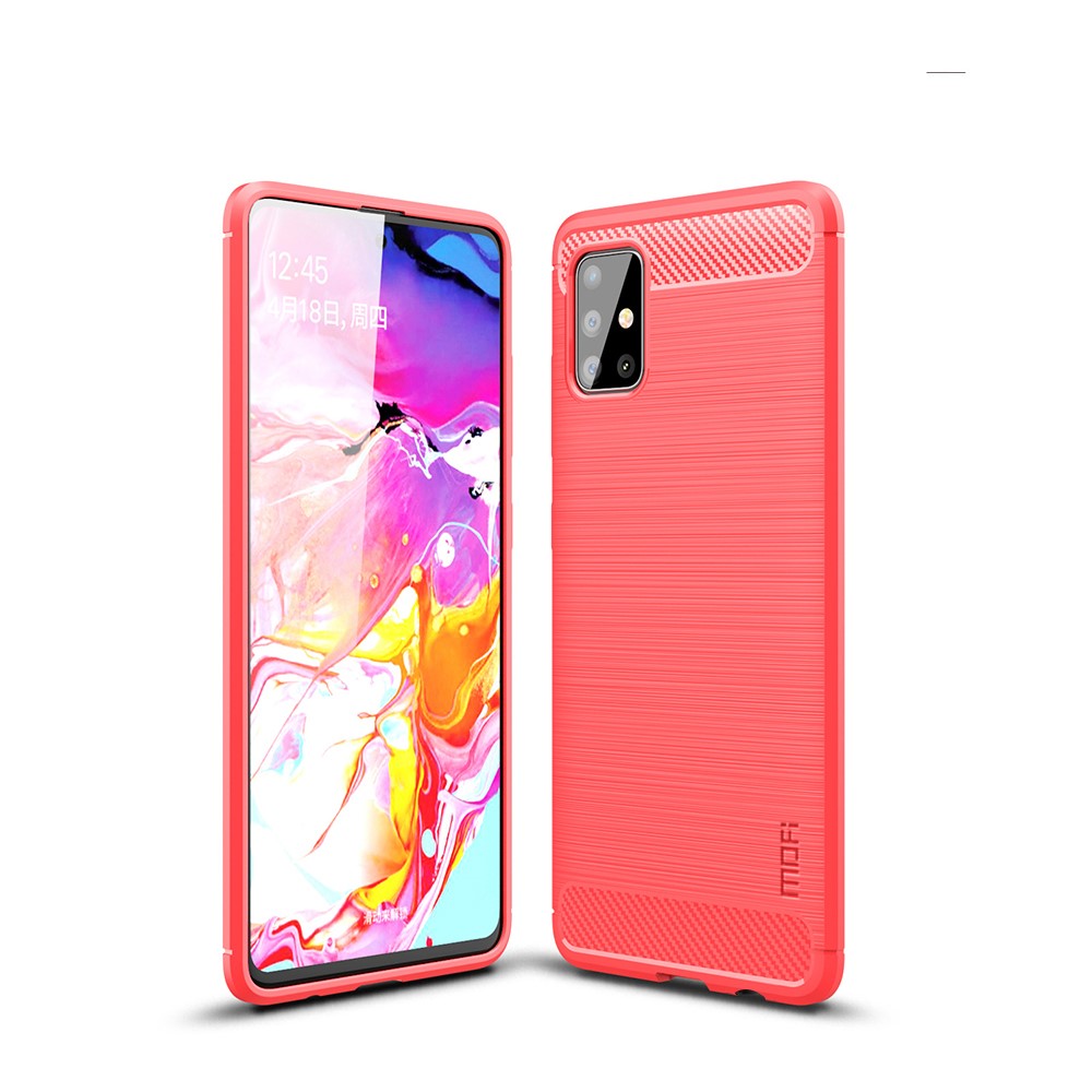 MOFI Kolfiber Borstad TPU Skyddsskal för Samsung Galaxy A51