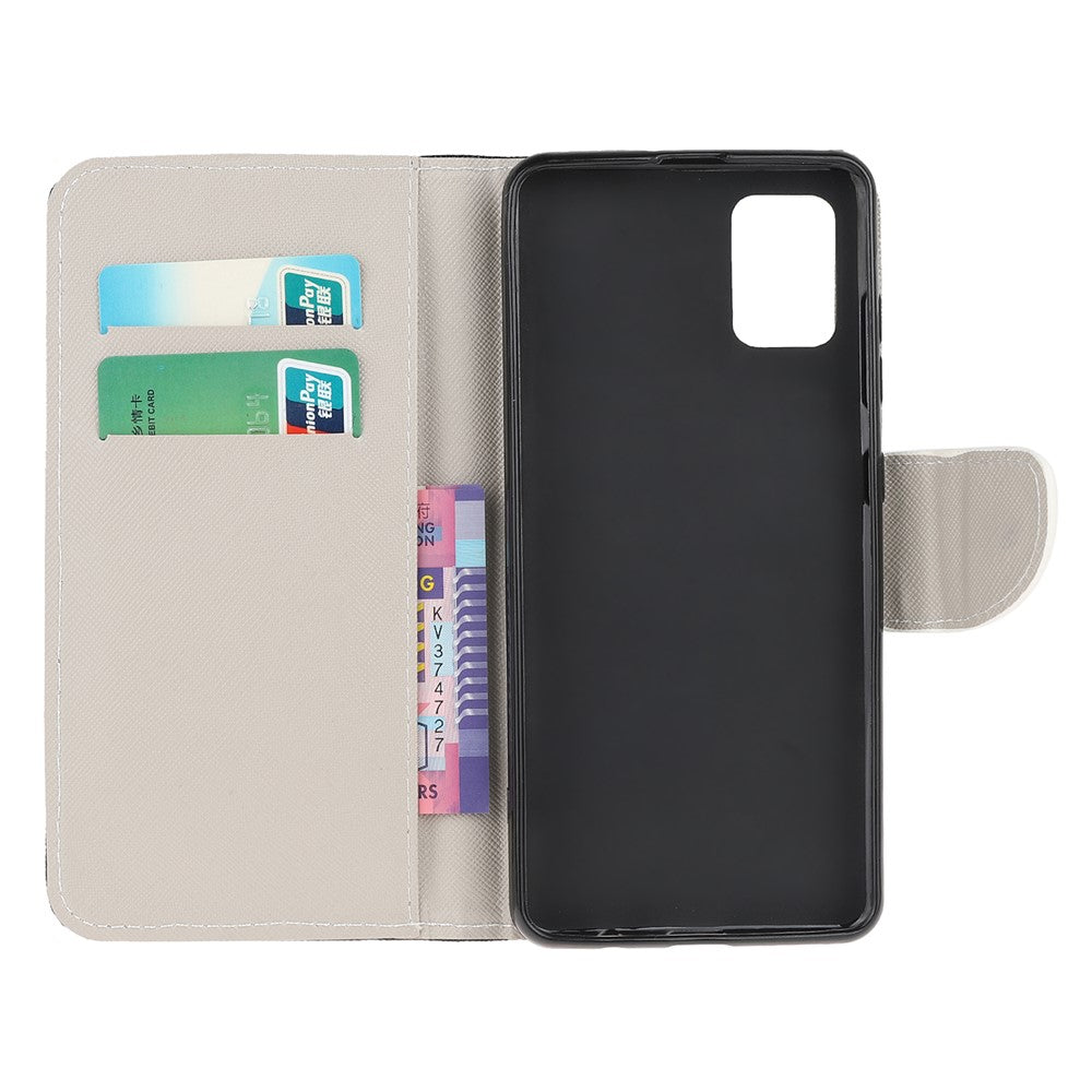 For Samsung Galaxy A51 Pattern Printing Wallet Stand PU Leather Mobile Shell Case