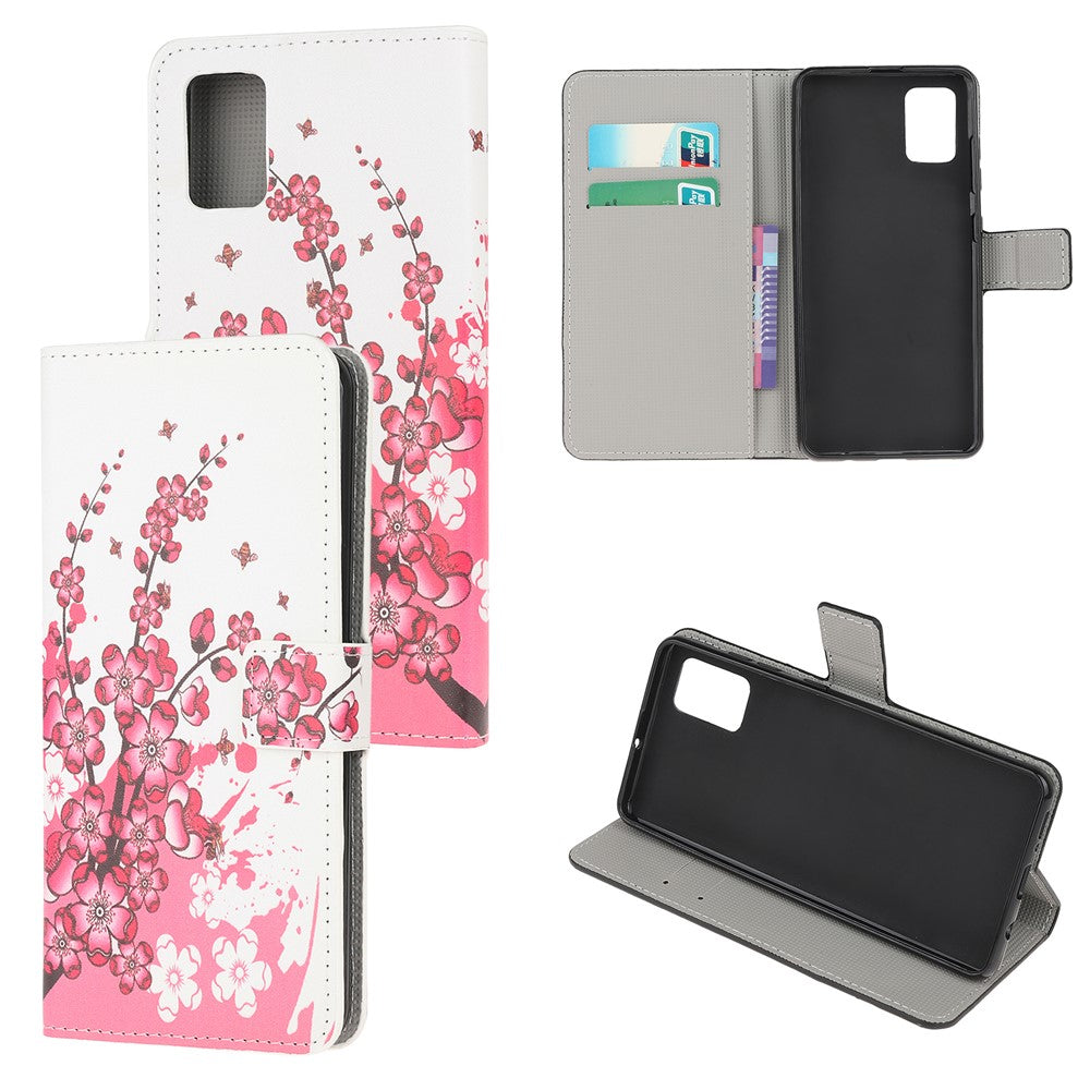 For Samsung Galaxy A51 Pattern Printing Wallet Leather Cover with Adjustable Stand