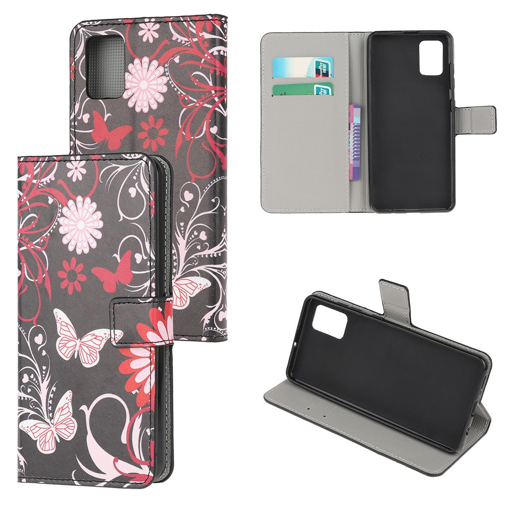 For Samsung Galaxy A51 Pattern Printing Wallet Leather Cover with Adjustable Stand