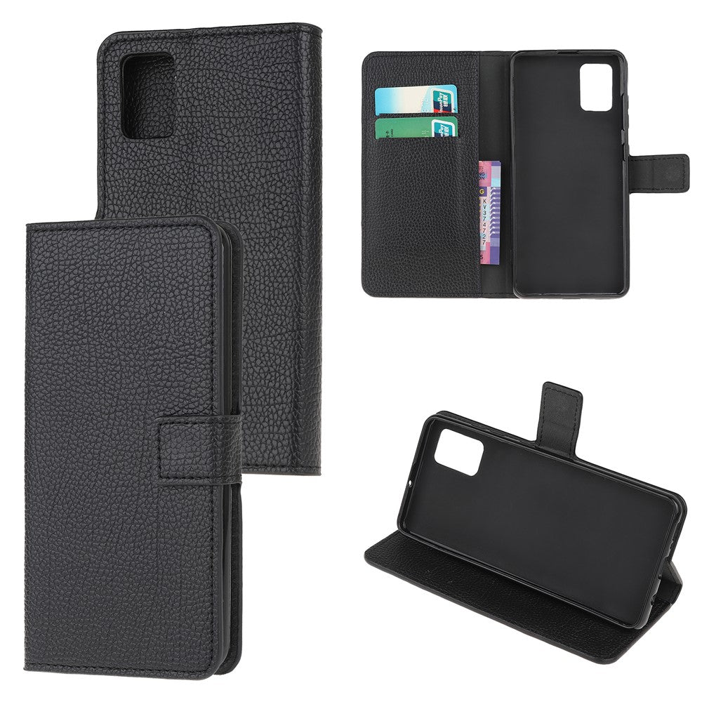 Litchi Grain Pung Stander Lædercover til Samsung Galaxy A71