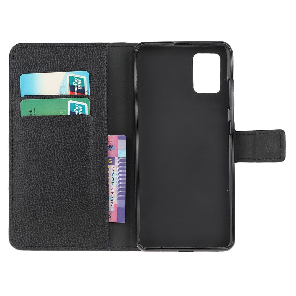 Litchi Grain Pung Stander Lædercover til Samsung Galaxy A71