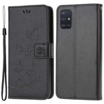 Imprint Butterfly Flower Skin PU Leather Flip Cell Case for Samsung Galaxy A51