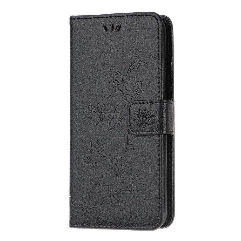 Imprint Butterfly Flower Skin PU Leather Flip Cell Case for Samsung Galaxy A51