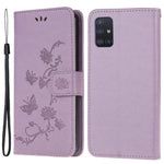 Imprint Butterfly Flower Skin PU Leather Flip Cell Case for Samsung Galaxy A51