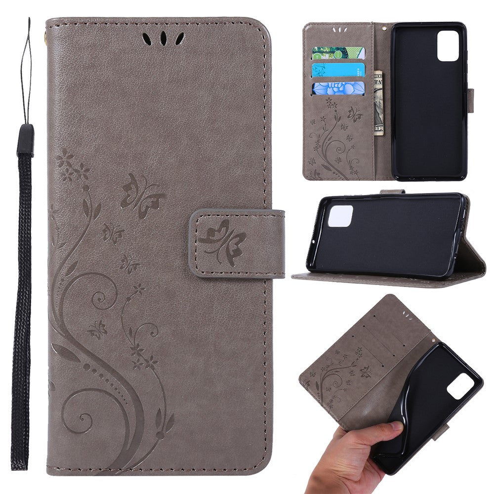 Imprint Butterscotch Plånboksfodral Flip Lädermobilskal för Samsung Galaxy A51