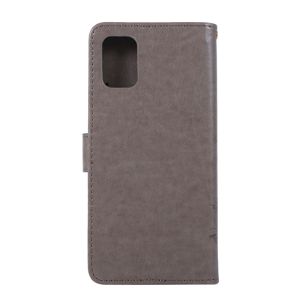 Imprint Butterflies Wallet Stand Flip Leather Phone Shell for Samsung Galaxy A51