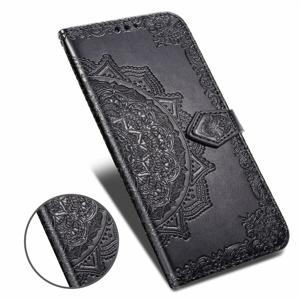 Embossed Mandala Flower Leather Wallet Covering Case for Samsung Galaxy A51
