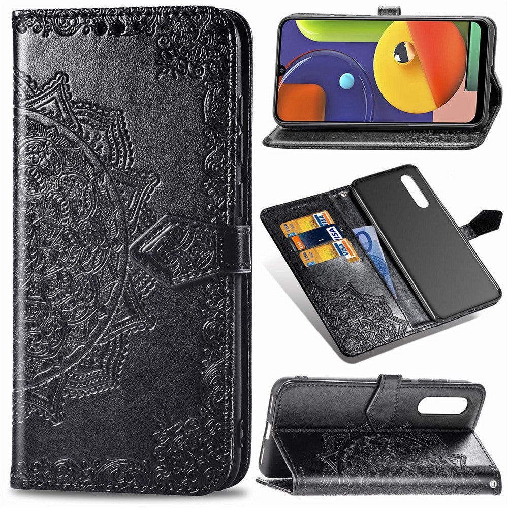 Embossed Mandala Flower Wallet Stand Leather Case for Samsung Galaxy A50s/A50/A30s