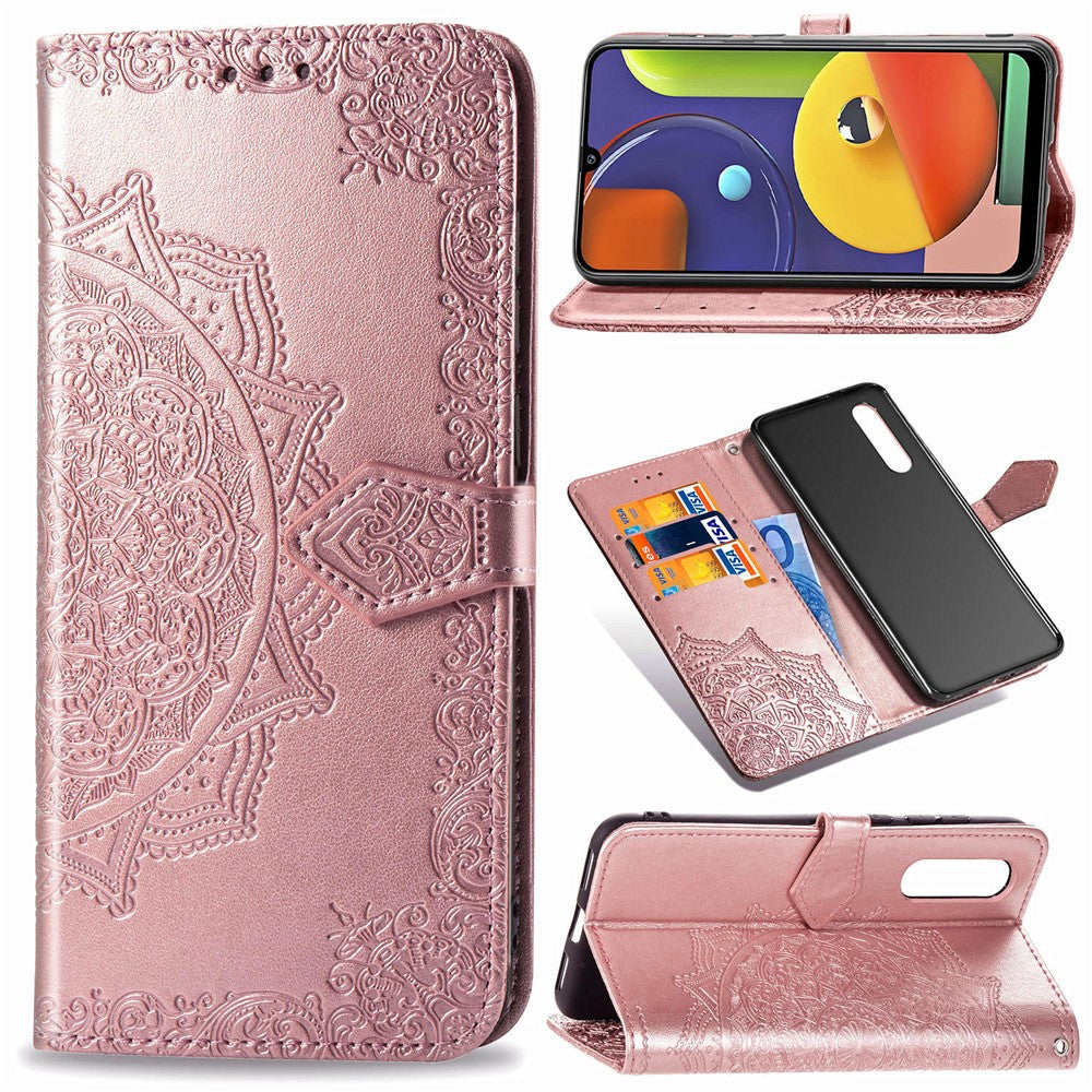 Embossed Mandala Flower Wallet Stand Leather Case for Samsung Galaxy A50s/A50/A30s