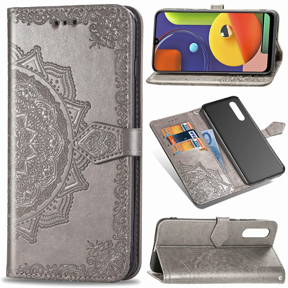Embossed Mandala Flower Wallet Stand Leather Case for Samsung Galaxy A50s/A50/A30s