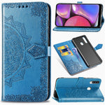 Præget Mandala Blomst Pung Stand Læder Telefoncover til Samsung Galaxy A20s