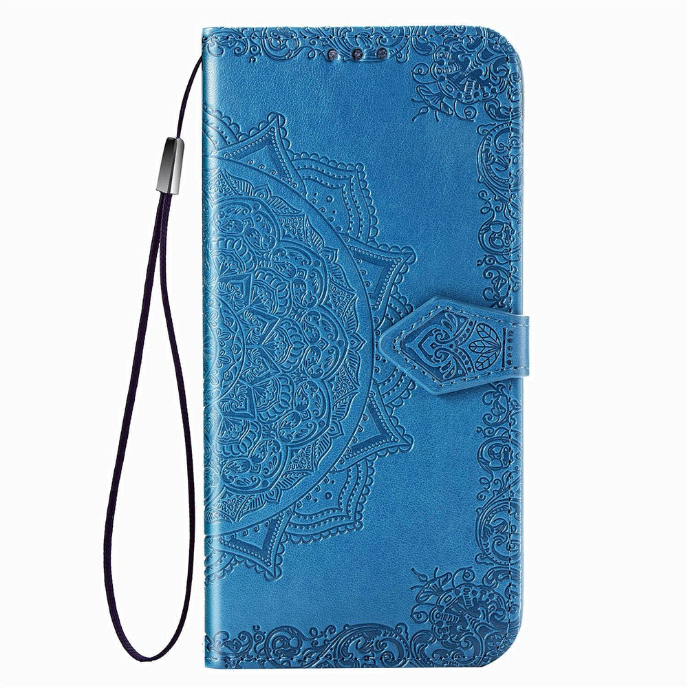 Præget Mandala Blomst Pung Stand Læder Telefoncover til Samsung Galaxy A20s