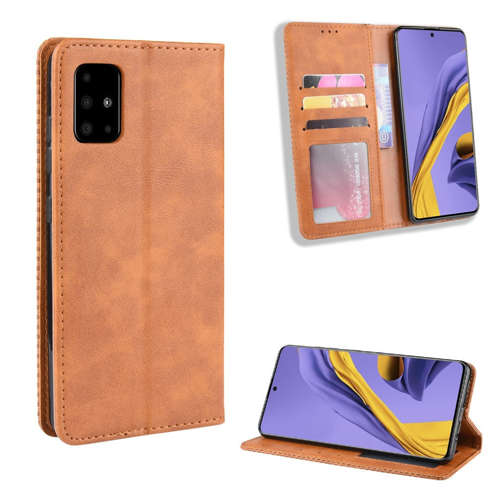Vintage Style Leather Wallet Phone Case for Samsung Galaxy A71 A715
