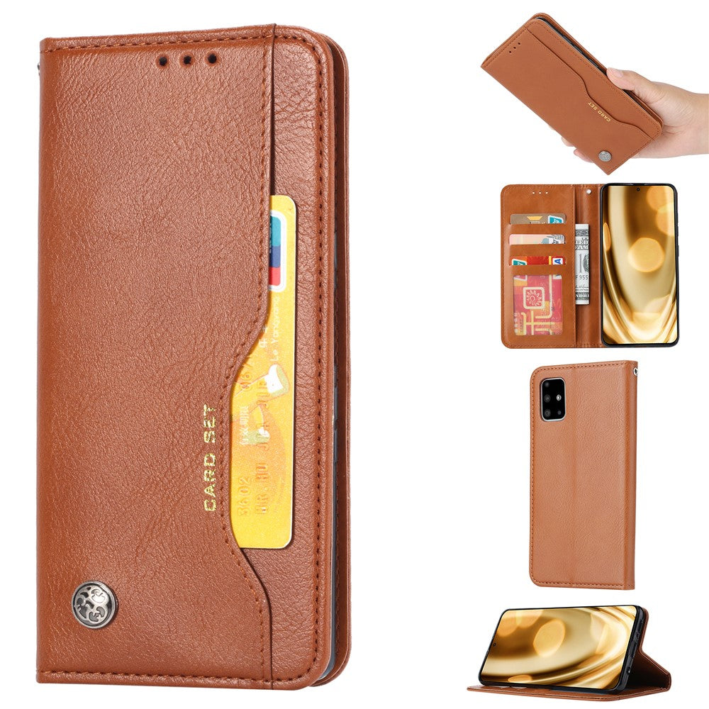 Automatisk absorberet med pung lædercover til Samsung Galaxy A71
