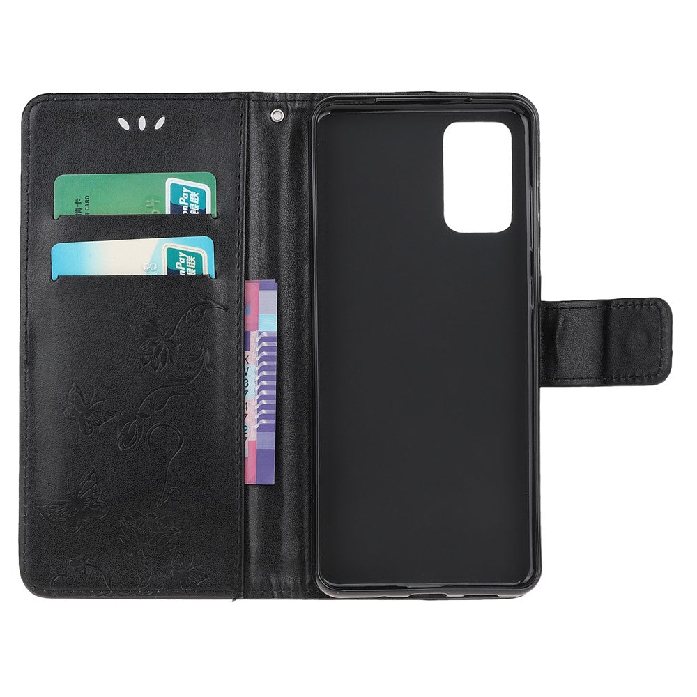 Imprint Butterfly Flower Leather Wallet Case for Samsung Galaxy S20 4G/S20 5G