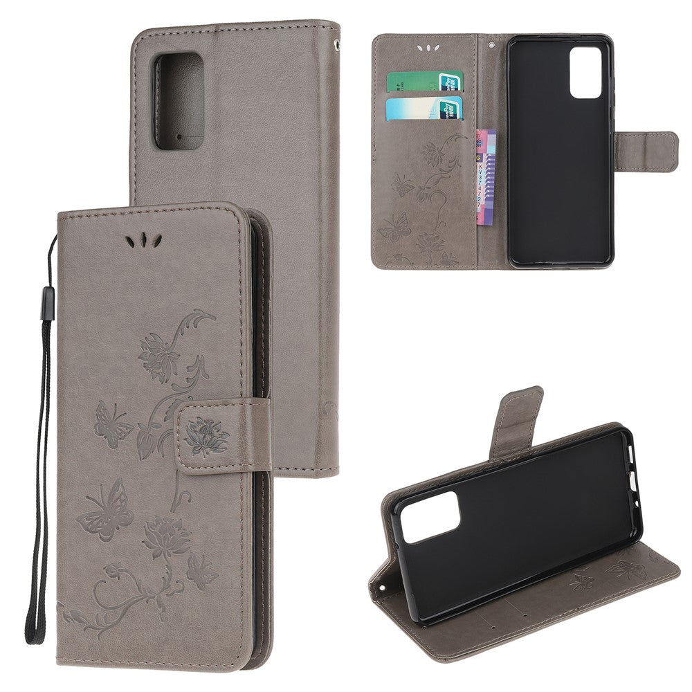 Imprint Butterfly Flower Leather Wallet Case for Samsung Galaxy S20 4G/S20 5G
