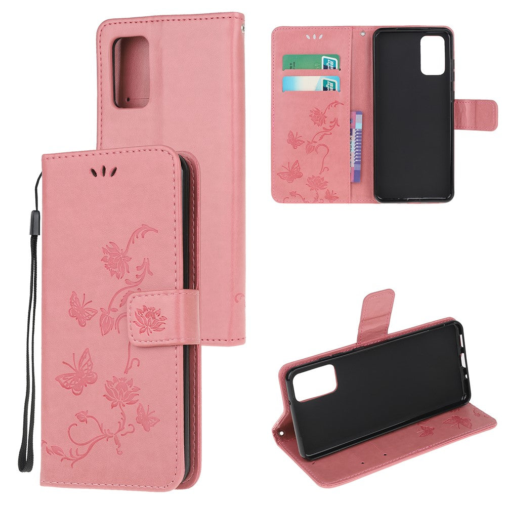 Imprint Butterfly Flower Leather Wallet Case for Samsung Galaxy S20 4G/S20 5G