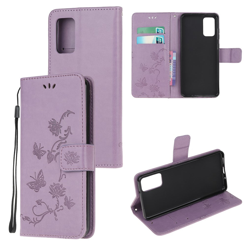 Imprint Butterfly Flower Leather Wallet Case for Samsung Galaxy S20 4G/S20 5G