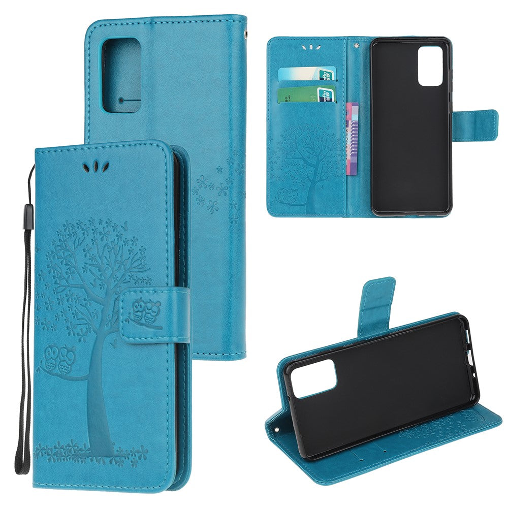 Imprint Tree Owl Leather Wallet Phone Shell for Samsung Galaxy S20 4G/S20 5G