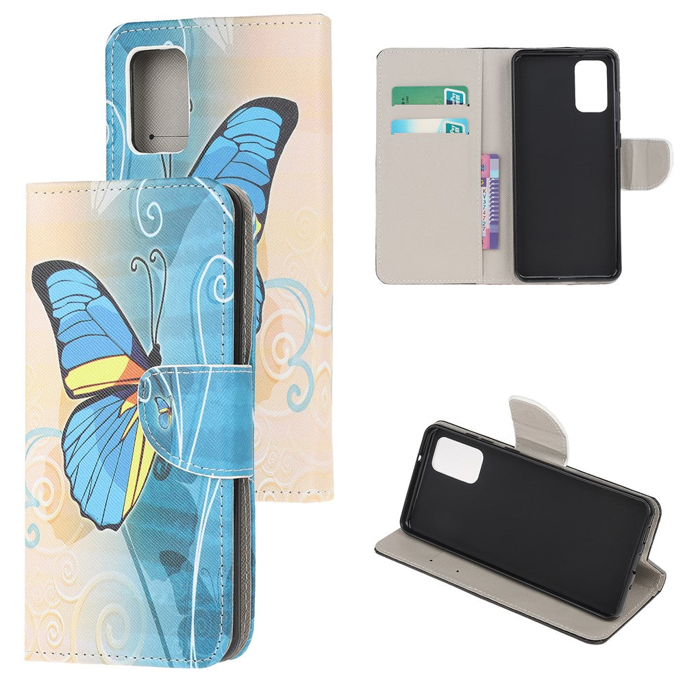 Pattern Printing Cross Texture Leather Wallet Phone Case for Samsung Galaxy S20 4G/S20 5G