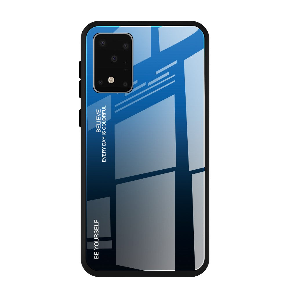Gradient Color Tempered Glass + PC + TPU Combo Case for Samsung Galaxy S20 4G/S20 5G