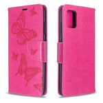 Imprint Butterfly Wallet Leather Stand Case for Samsung Galaxy A51
