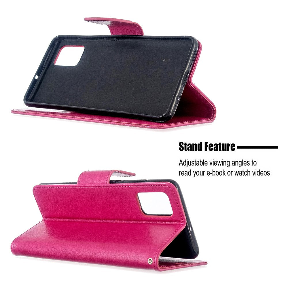 Imprint Butterfly Wallet Leather Stand Case for Samsung Galaxy A51