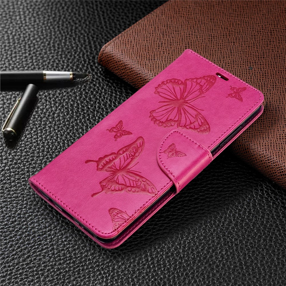Imprint Butterfly Wallet Leather Stand Case for Samsung Galaxy A51