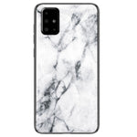 Marble Pattern Phone Case for Samsung Galaxy A51 4G, Tempered Glass + PC Back Soft TPU Frame Anti-Scratch Hybrid Cover
