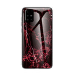 Marble Pattern Phone Case for Samsung Galaxy A51 4G, Tempered Glass + PC Back Soft TPU Frame Anti-Scratch Hybrid Cover
