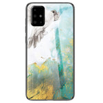 Marble Pattern Phone Case for Samsung Galaxy A51 4G, Tempered Glass + PC Back Soft TPU Frame Anti-Scratch Hybrid Cover