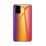 Carbon Fiber Texture Tempered Glass + PC + TPU Combo Casing for Samsung Galaxy A51