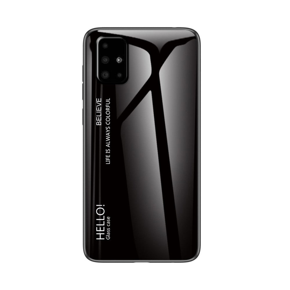 Gradientfarvet Hærdet Glas + PC + TPU Hybridcover til Samsung Galaxy A51
