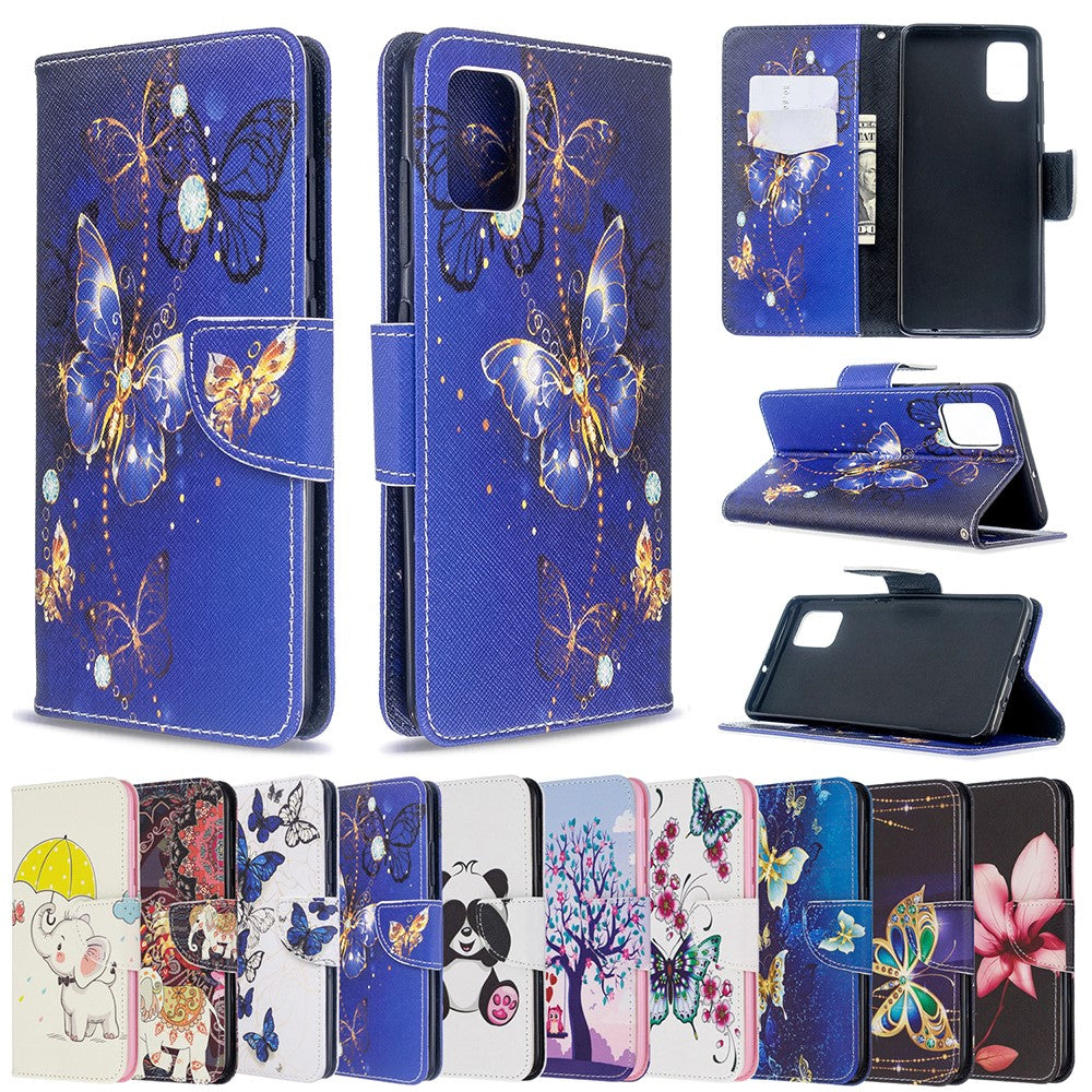 Pattern Printing Wallet Leather Flip Cover Case for Samsung Galaxy A51